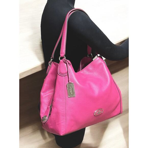 Coach 33547 Edie Leather Turn Lock Shoulder Bag - Picture 7 of 11